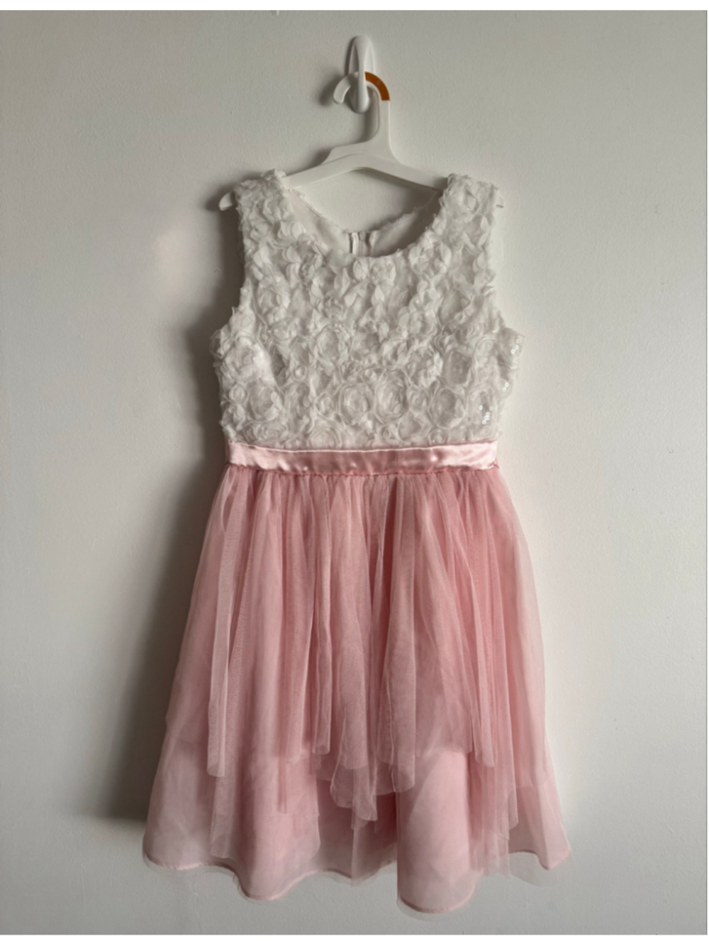 Girls Emily Rose Formal Dress Size 12 Pink and White